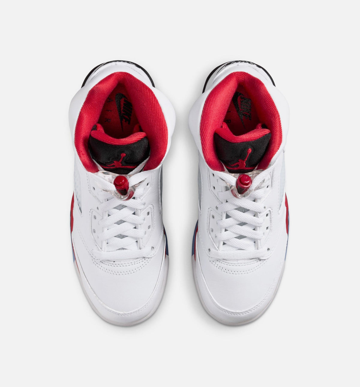 Air Jordan 5 Retro Fire Red Grade School Lifestyle Shoe - White/Fire Red/Black