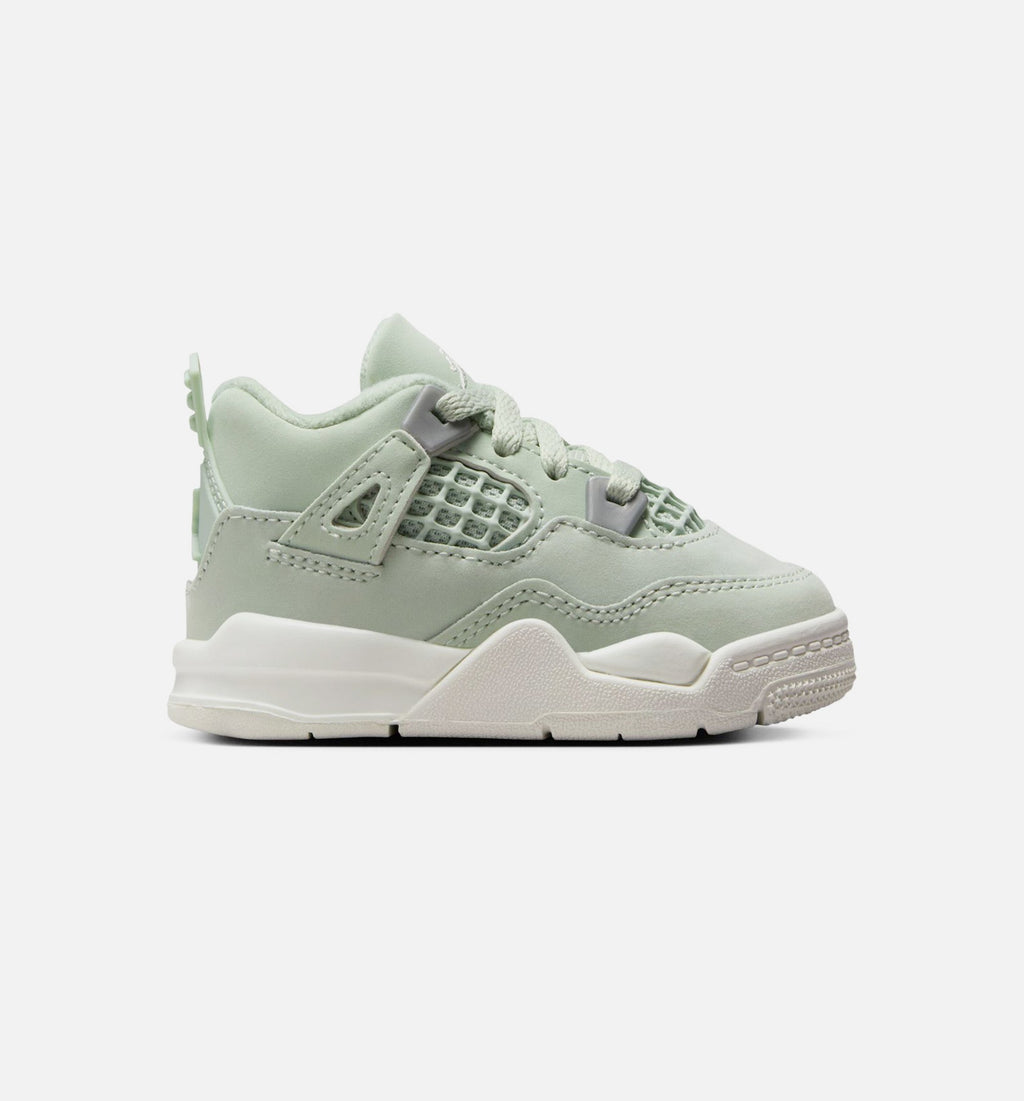 Air Jordan 4 Retro Abundance Infant/Toddler Lifestyle Shoe - Seafoam/Sail/Metallic Silver