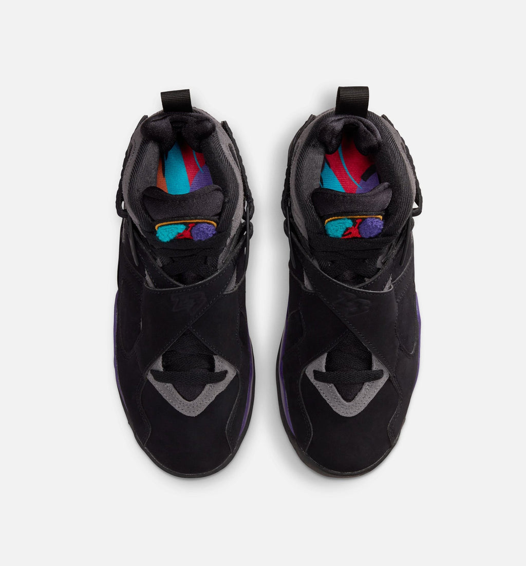 Air Jordan 8 Retro Aqua Grade School Lifestyle Shoe - Black/Multi-Color/Bright Concord
