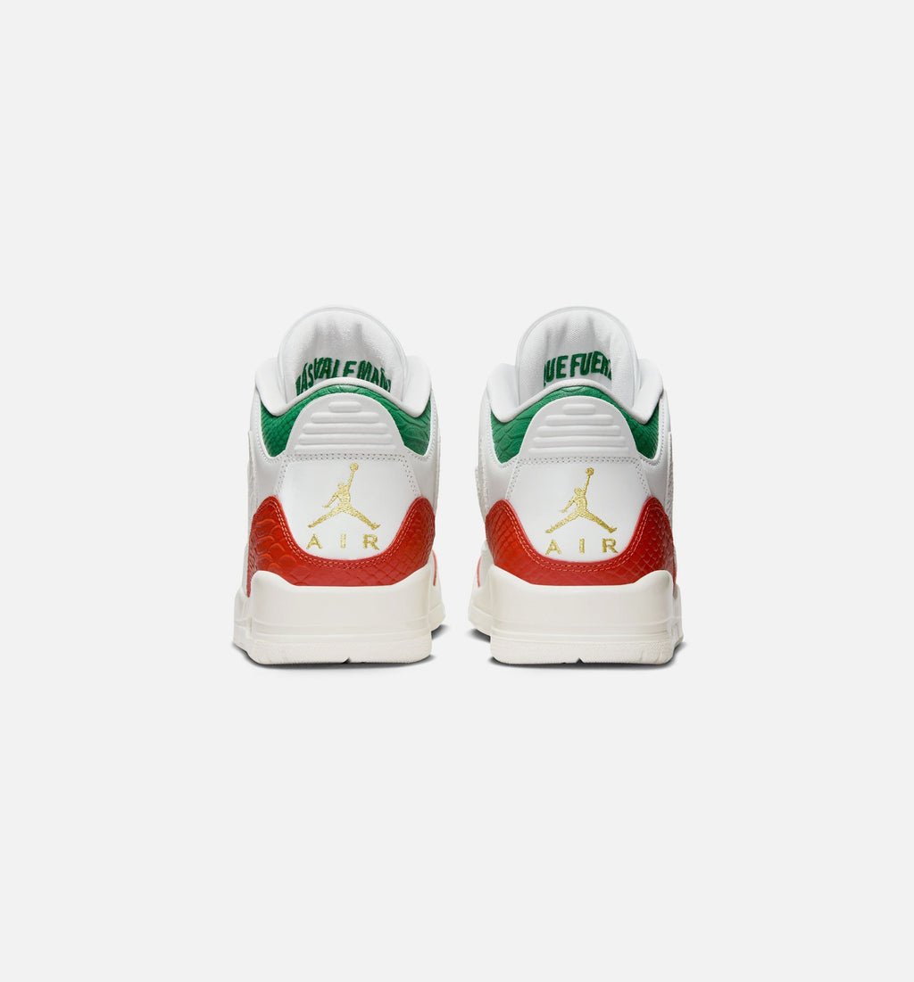 Air Jordan 3 Retro El Vuelo Men's Lifestyle Shoe - Summit White/Pine Green/Dragon Red/Metallic Gold