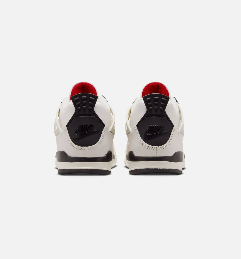 Air Jordan 4 Retro Flight Club Preschool Lifestyle Shoe - Sail/Black/University Red