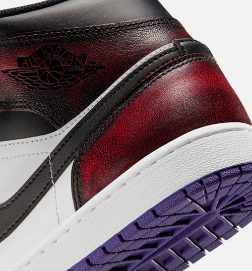 Air Jordan 1 Mid SE Men's Lifestyle Shoe - True Red/White/Court Purple/Black