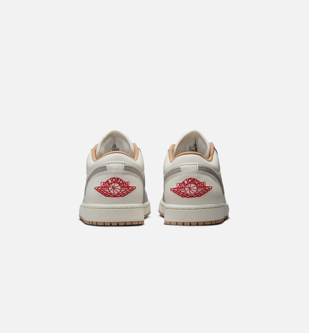 Air Jordan 1 Low Men's Lifestyle Shoe - Sail/Fire Red/College Grey/Hemp