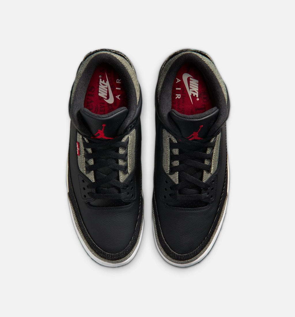 Air Jordan 3 x Levi's Black and White Men's Lifestyle Shoe - Denim/Black/Gym Red