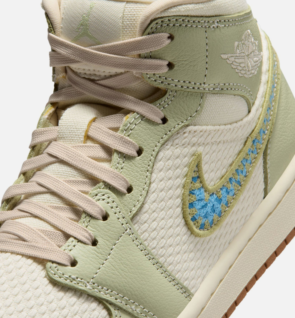 Air Jordan 1 Mid SE Women's Lifestyle Shoe - Olive Aura/Pearl White/Lawn