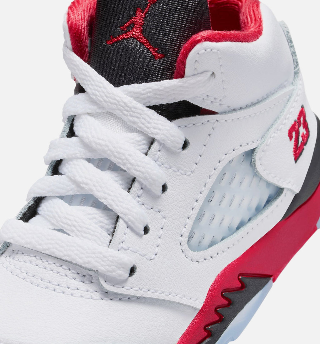 Air Jordan 5 Retro Fire Red Infant/Toddler Lifestyle Shoe - Fire Red/White